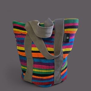 Ashanti Taba Handmade Colorful Striped Tote Bag
